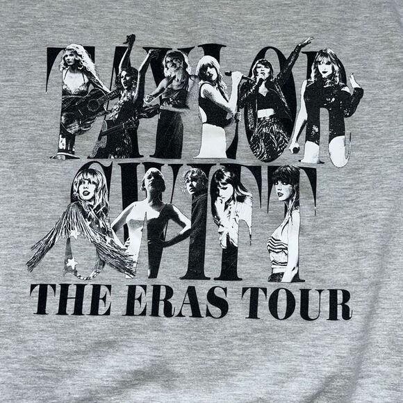 Taylor Swift Sweatshirt Official The Eras Tour Crewneck Heather Grey 2023 Size X - Picture 2 of 11